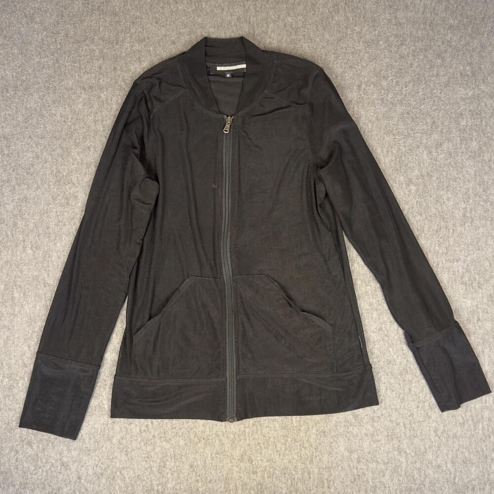 Anatomie Jacket Womens Medium Black Mesh Sheer Nylon Full Zip Lightweight Travel
